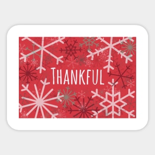 Thankful Snowflake Greeting Holiday Sticker